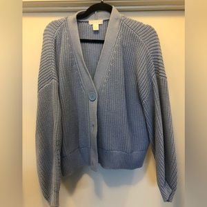 H&M chunky blue knot cardigan